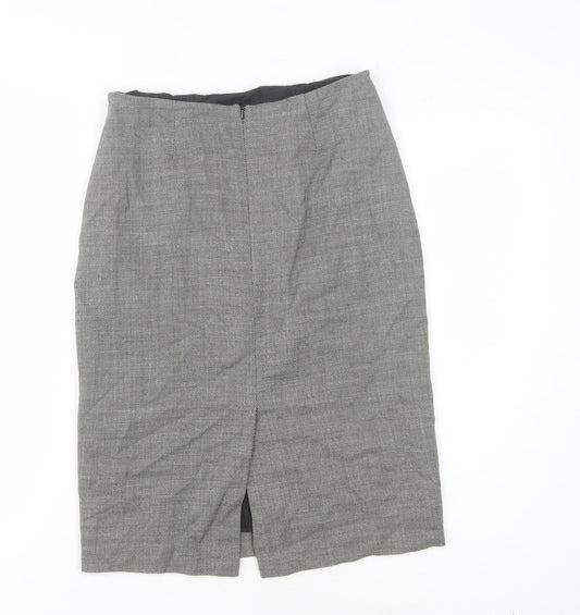 Hobbs Women's Grey Pencil Skirt, Size 10, Wool Tweed