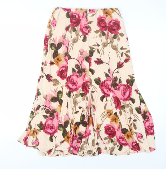 Women's Multicoloured Floral Long Skirt, Size S