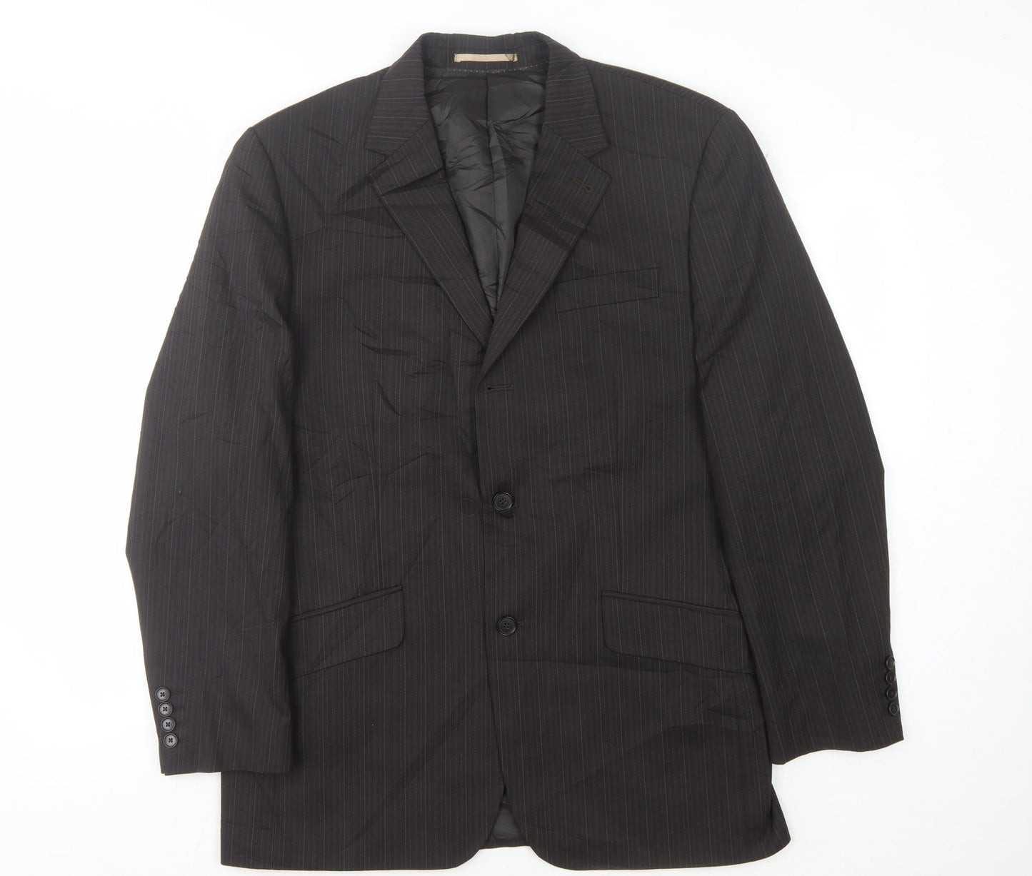 Next Men's Grey Striped Suit Jacket 42R Regular
