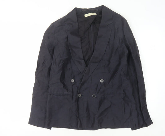Whistles Women's Black Double-Breasted Suit Jacket Size 12