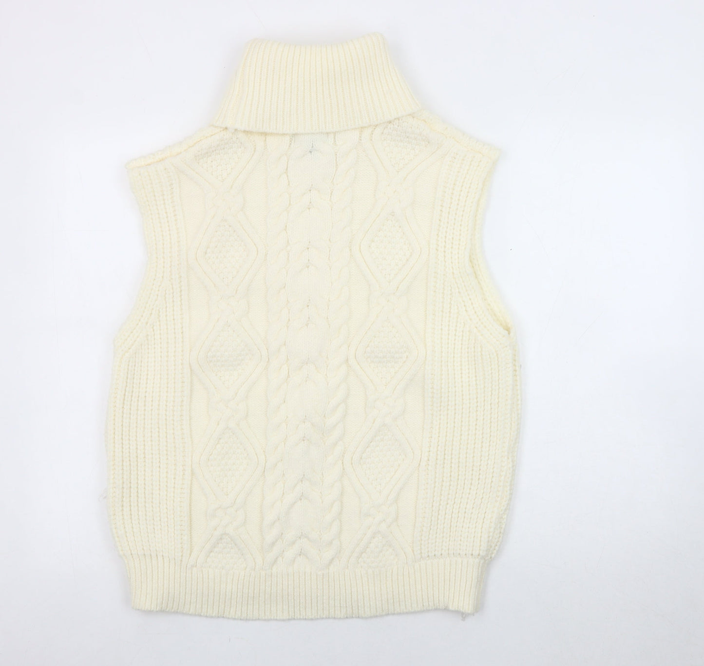 Pink Vanilla Women's Ivory Roll Neck Vest M/L