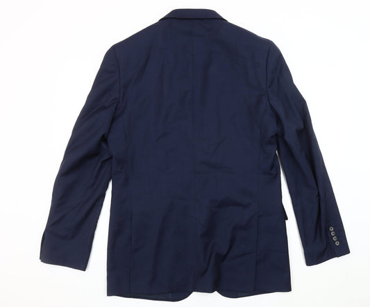 Marks and Spencer Men's Blue Wool Blazer, Size 40L