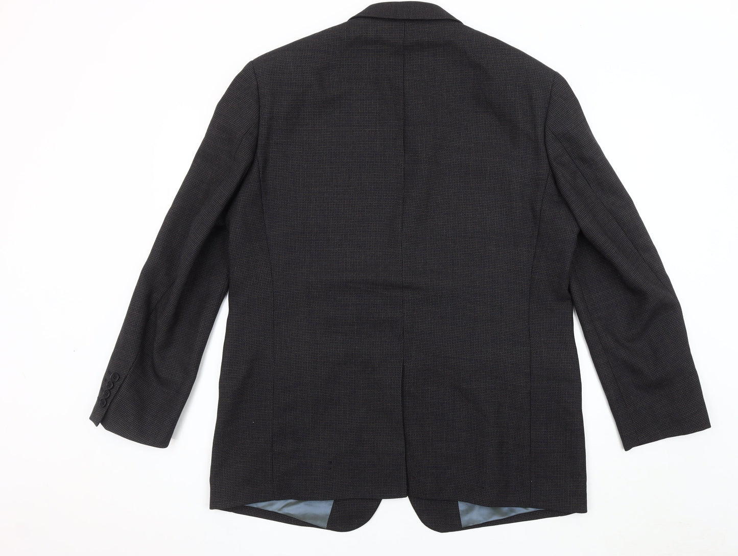 Marks and Spencer Men's Navy Check Wool Blazer, Size 44R
