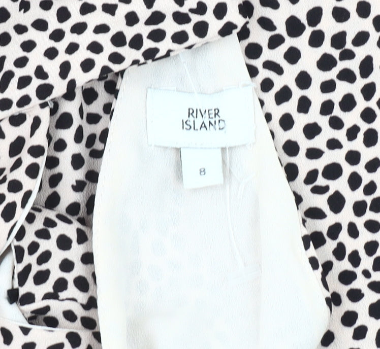 River Island Women's Beige Halter Blouse Size 8