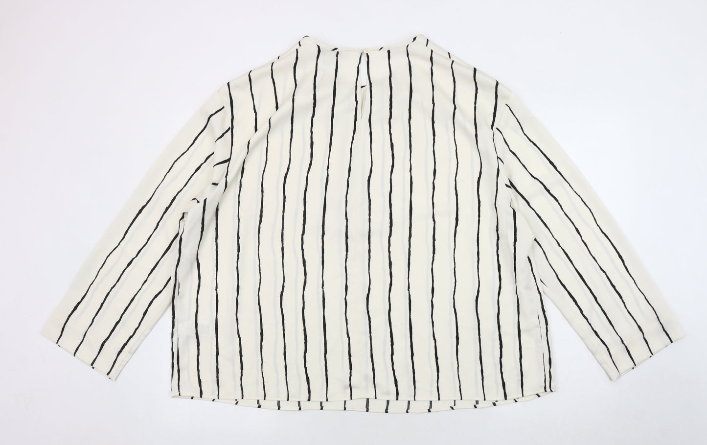 Marks and Spencer Women’s White Striped Top Size 18