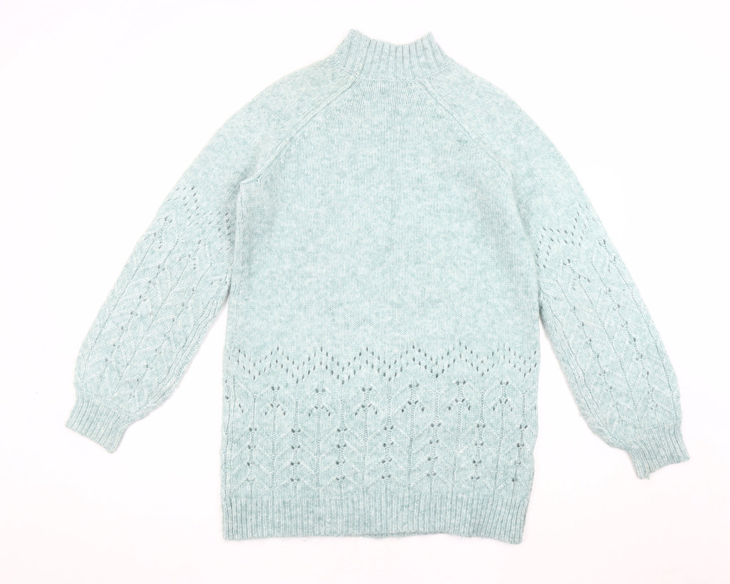 M&Co Women's Green High Neck Pullover Jumper, UK 12