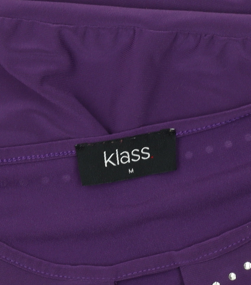 Klass Women's Purple Studded Blouse, Size M
