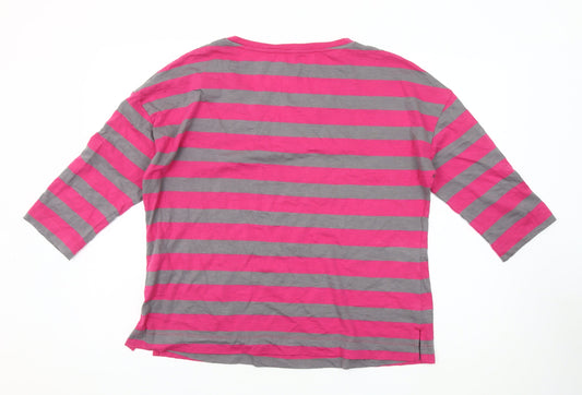 JD Williams Women's Pink Striped V-Neck Top Size 16