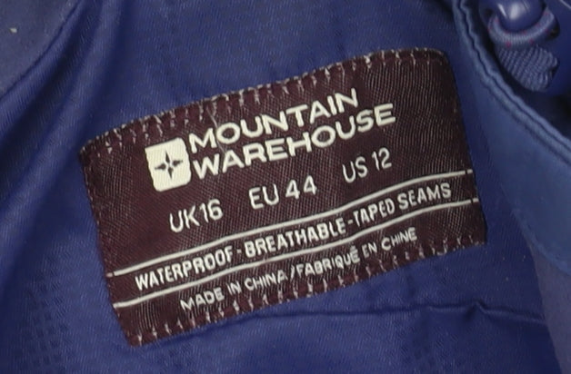 Mountain Warehouse Women's Blue Long Rain Coat Size 16