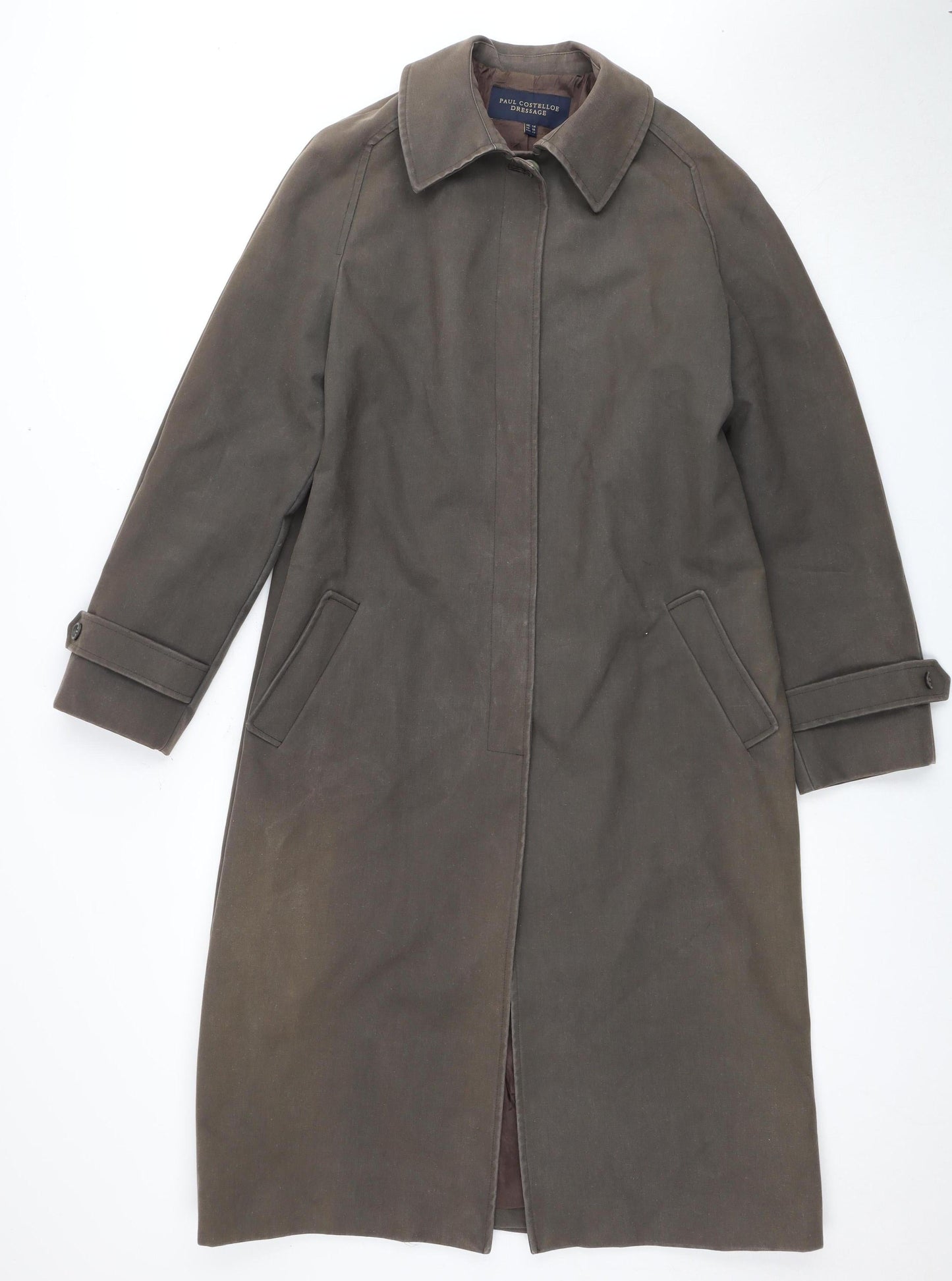 Paul Costelloe Women's Brown Long Overcoat Size 14