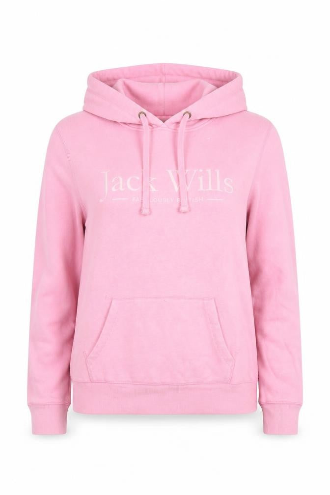 Womens UK 10 Regular Jack Wills Pink Pullover Hoodie
