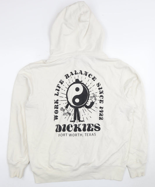 Dickies Men's White Pullover Hoodie, Size L