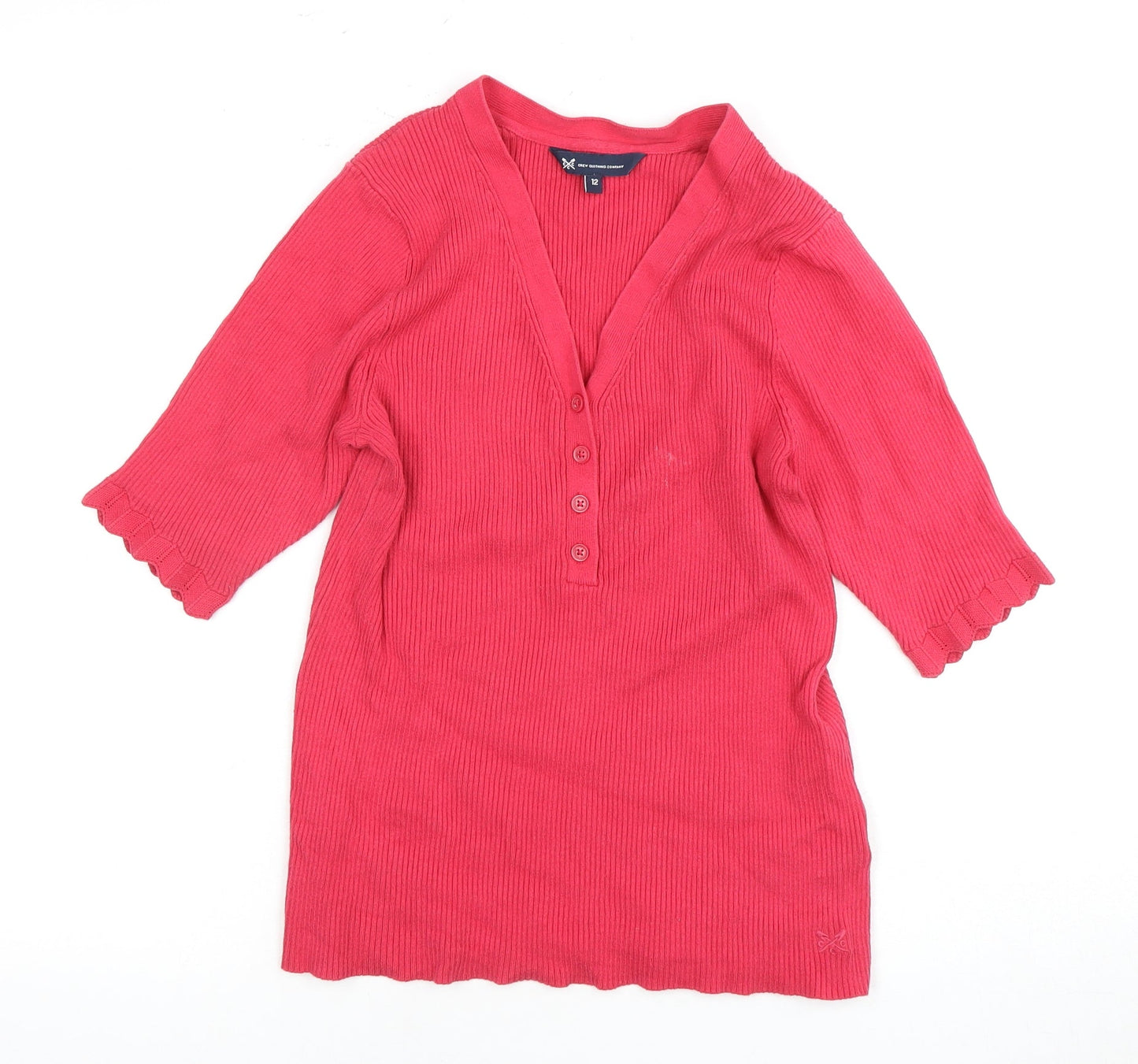 Crew Clothing Women’s Red V-Neck Jumper, Size 12