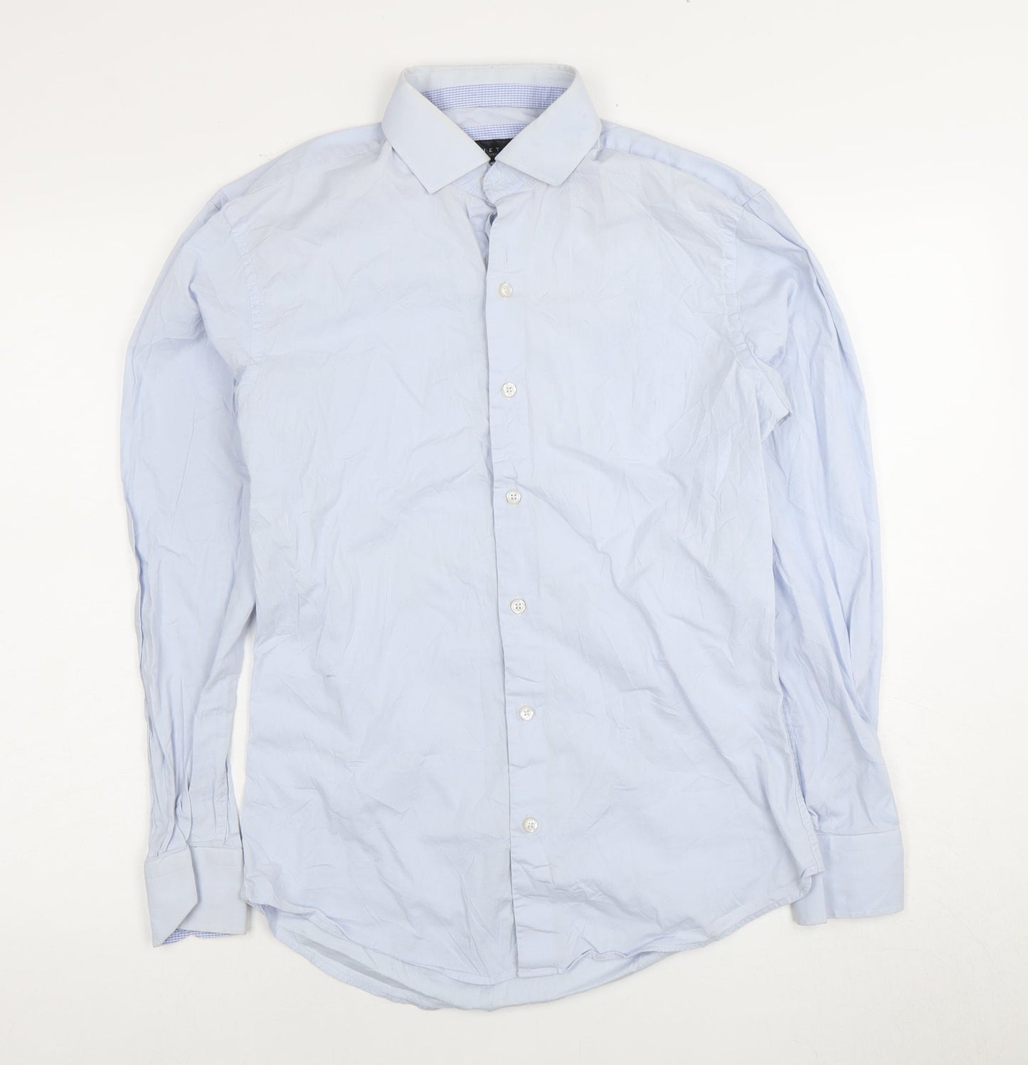 Benetti Men's Blue Cotton Dress Shirt 15.5 Tapered