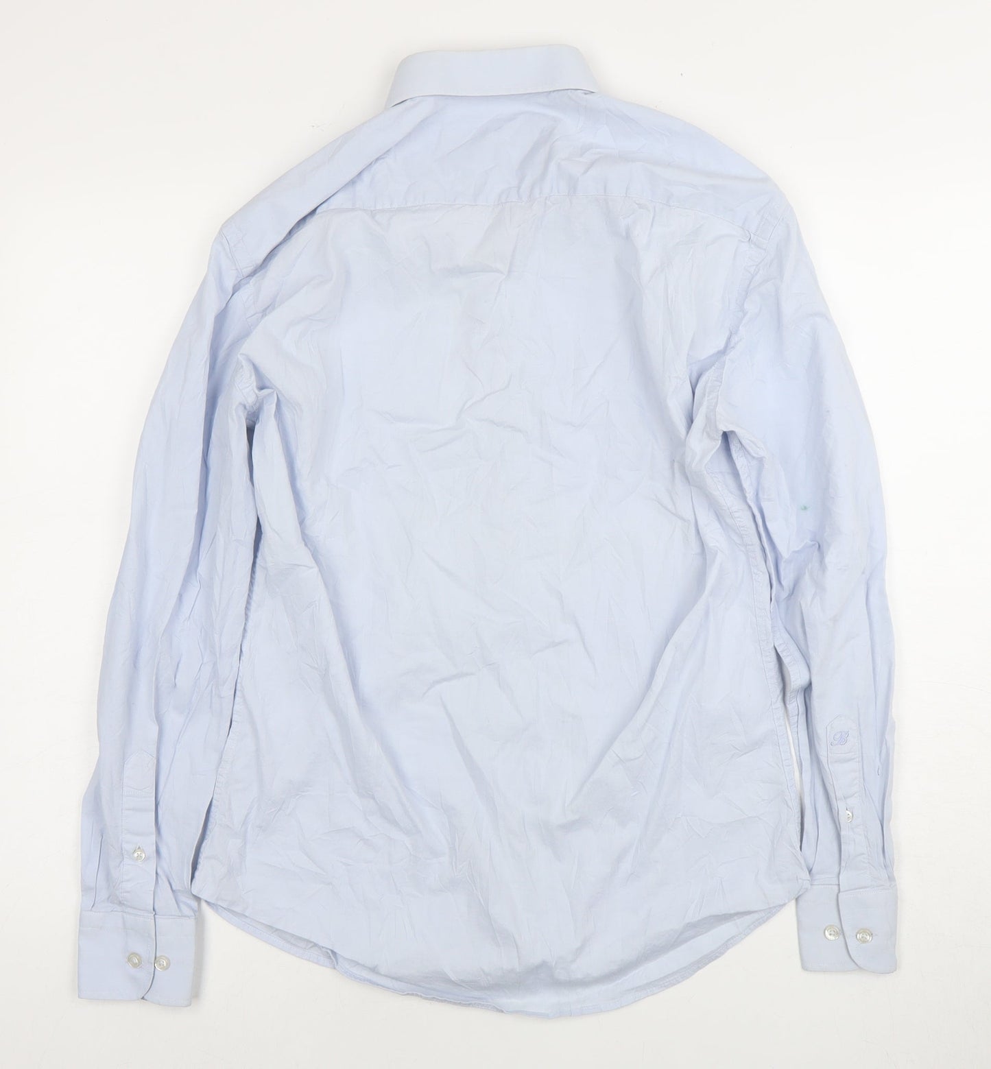 Benetti Men's Blue Cotton Dress Shirt 15.5 Tapered
