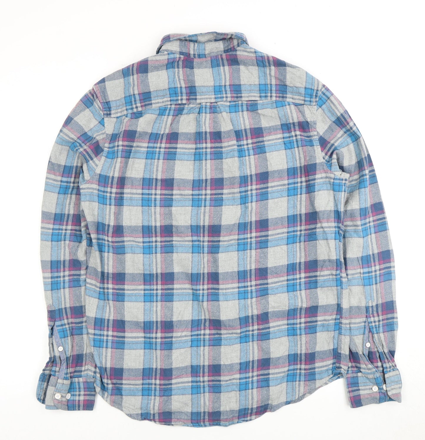 Regatta Men's Slim Fit Blue Plaid Flannel Shirt