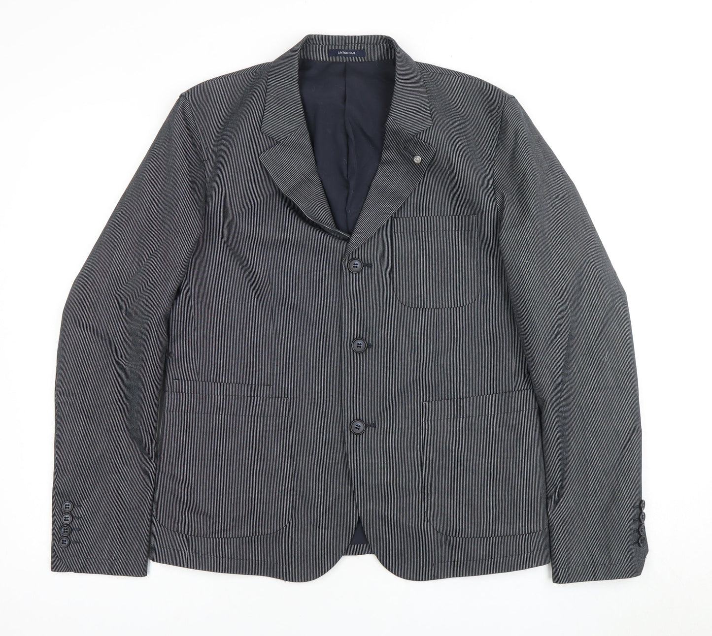 Peter Werth Men's Blue Striped Blazer, Size 38 Jacket