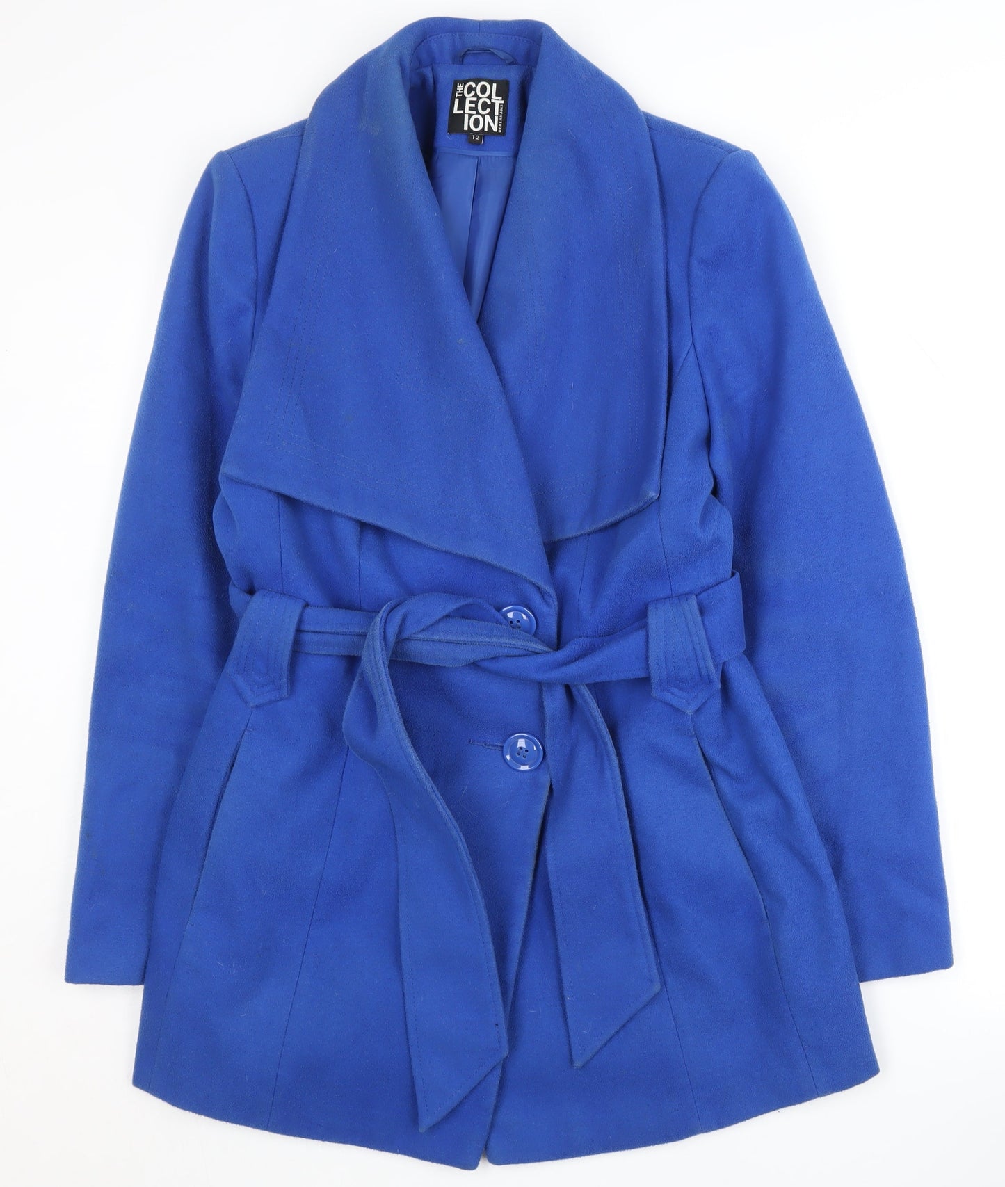 The Collection Blue Women's Belted Coat Size 12