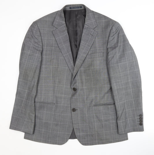 Paul Costelloe Men's Grey Check Blazer, 40 Short