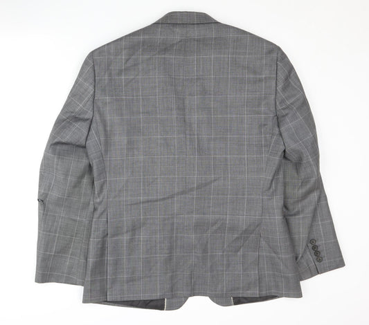 Paul Costelloe Men's Grey Check Blazer, 40 Short