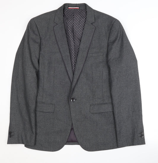 Ventuno 21 Men's Grey Blazer Jacket Notch Lapel Size 38