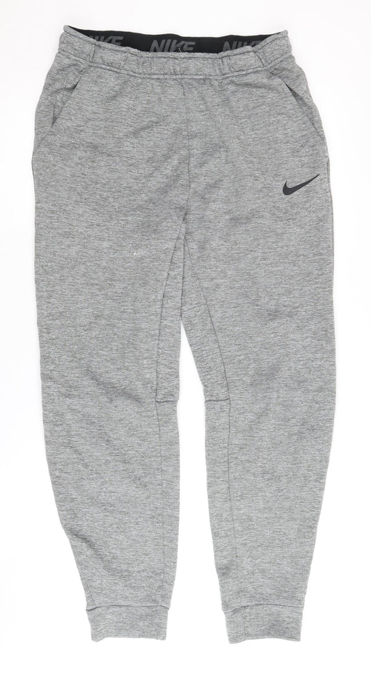 Nike Men's Grey Jogger Trousers, Size L, Breathable Sportswear