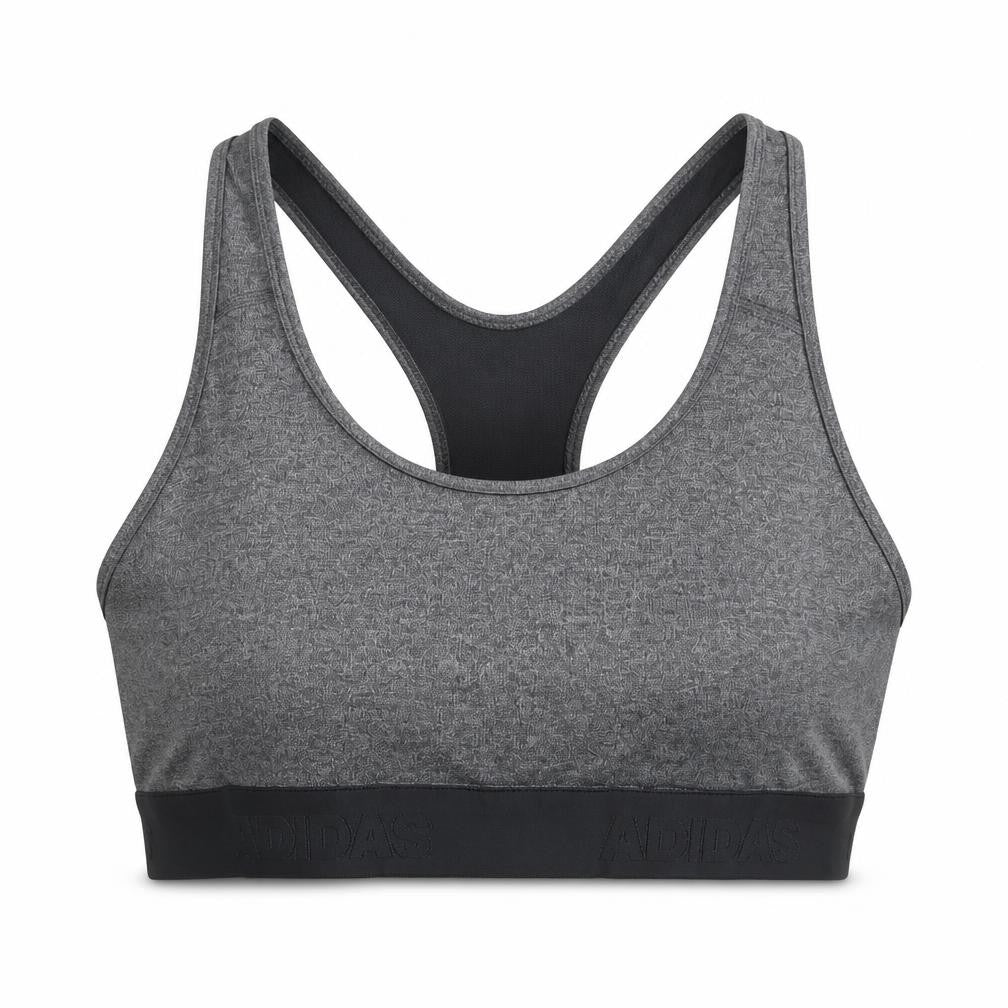 Front view of Adidas Women's Grey Alphaskin Medium Active Tank