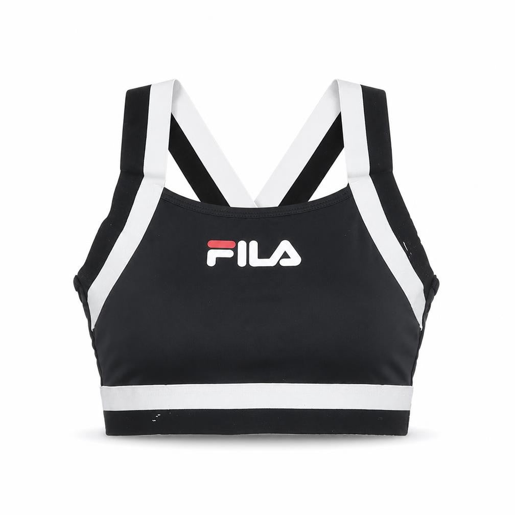 Front view of Fila Women's Black Camisole Gym Top, size S