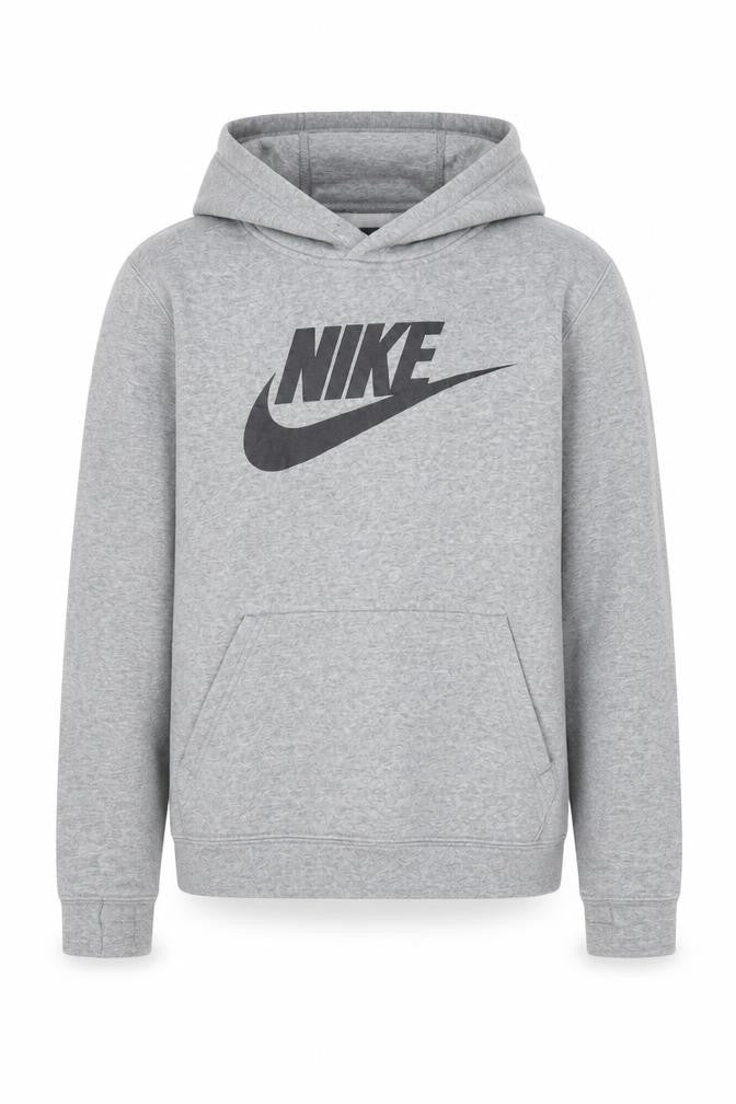 Nike Boys Grey Pullover Hoodie L - Casual Sporty Style