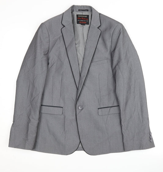Next Boys Grey Suit Jacket, 12 Years, Formal Gingham