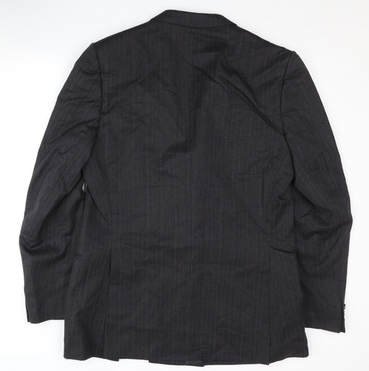 House of Fraser Men's Grey Blazer 42L Striped Formal Jacket