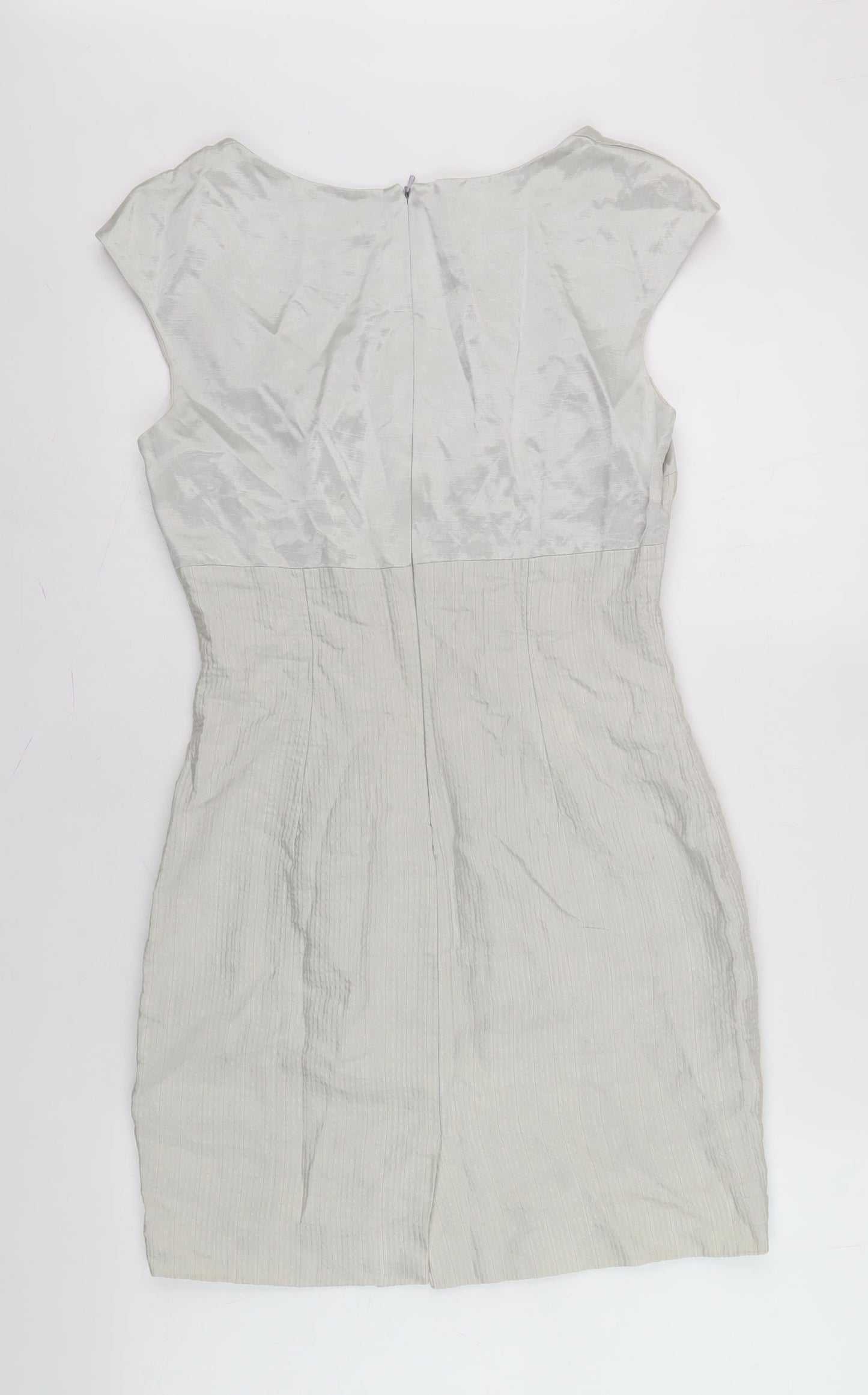 Karen Millen Women Silver Sheath Dress, Size 10