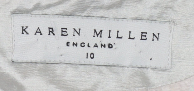 Karen Millen Women Silver Sheath Dress, Size 10