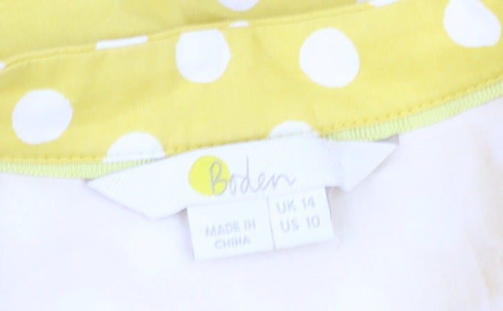 Boden Women's Yellow Polka Dot Blouse UK 14