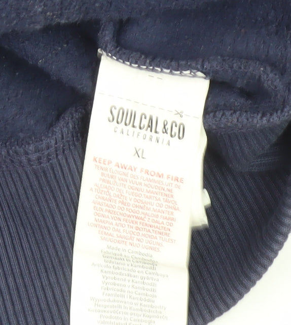 Soulcal & Co Men's Blue XL Hooded Basic Jacket