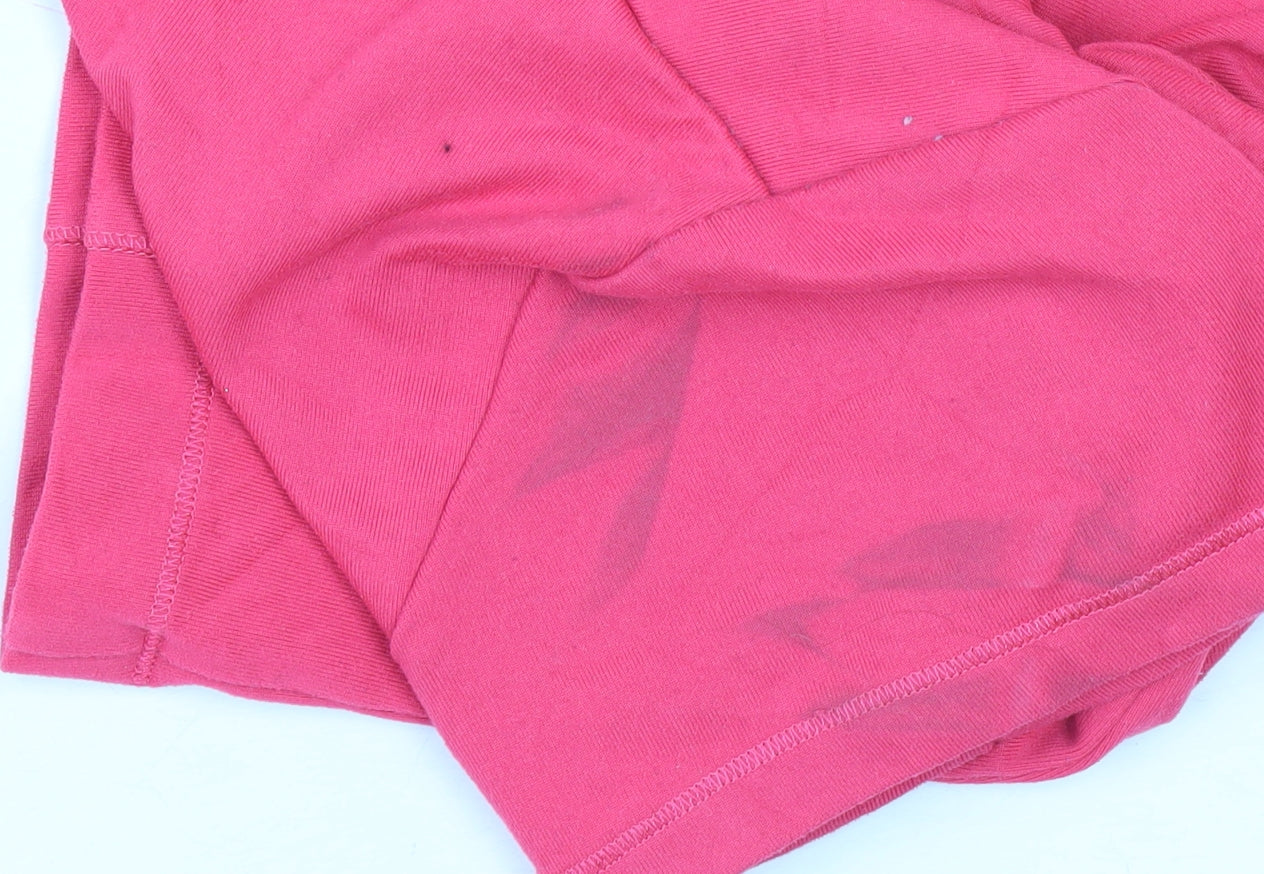 Adidas Women's Pink Slim V-Neck T-Shirt, Size 12