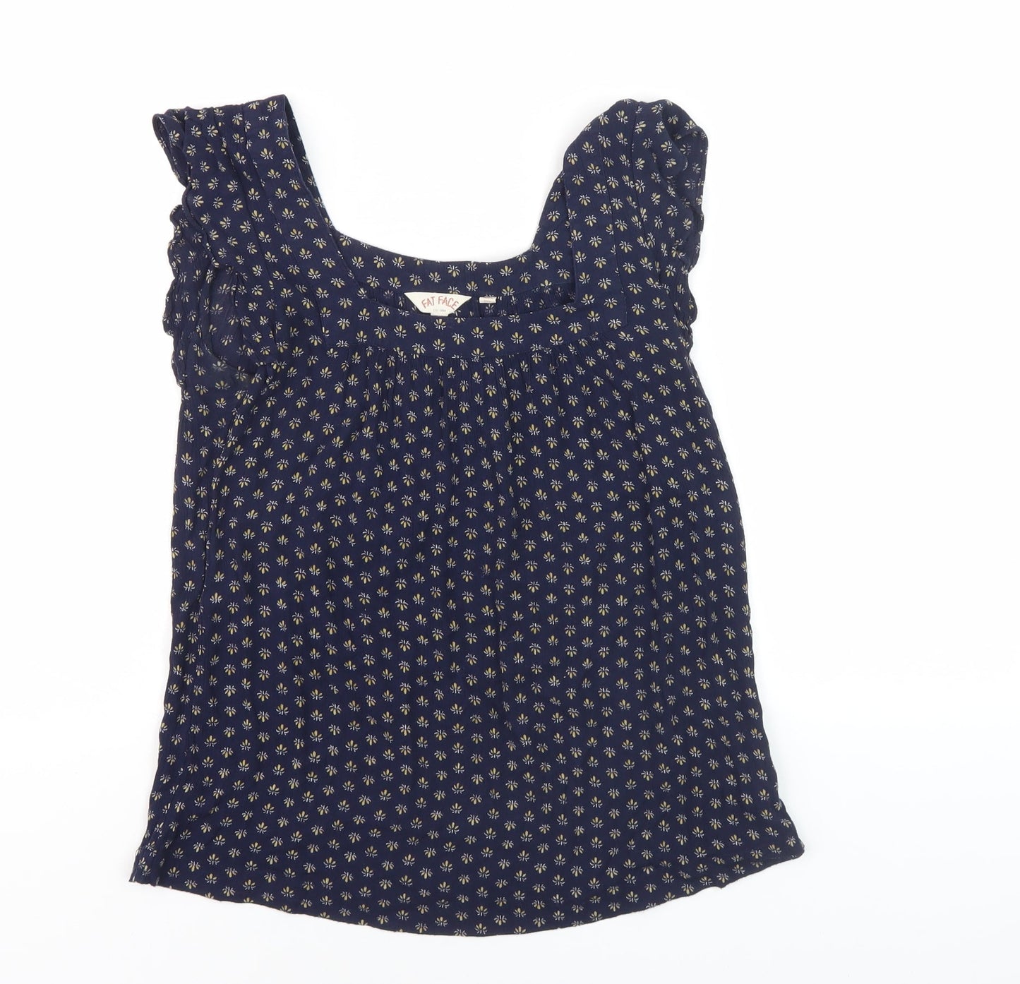 Fat Face Women's Blue Floral Blouse UK 6 Casual