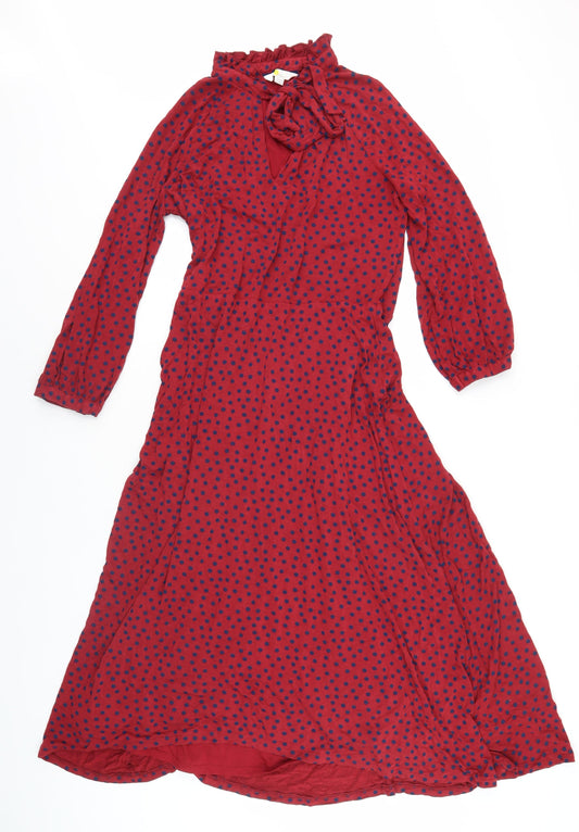 Boden Women’s Red Polka Dot A-Line Midi Dress