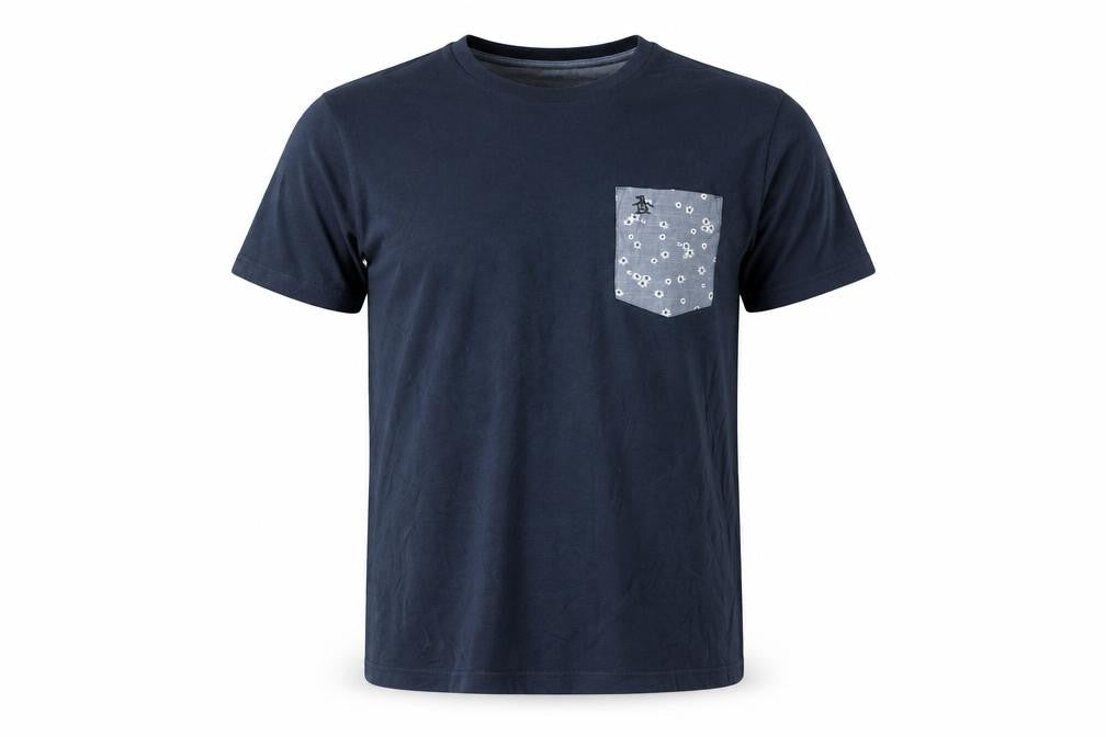 Penguin Men's Blue Cotton Crew Neck T-Shirt Large