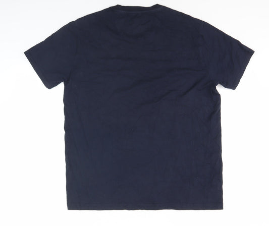 Penguin Men's Blue Cotton Crew Neck T-Shirt Large