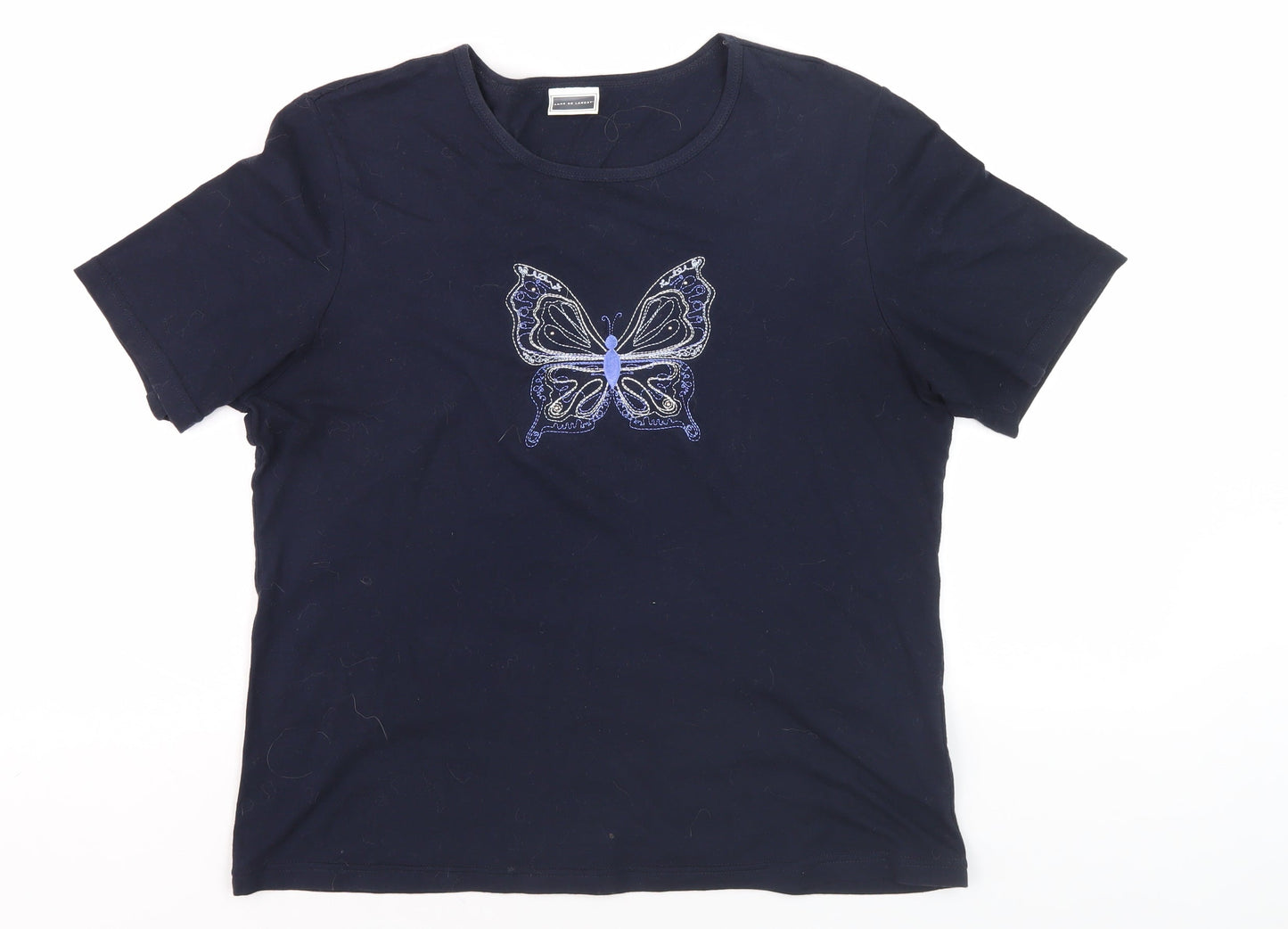 Anne de Lancay Women's Black Butterfly T-Shirt M