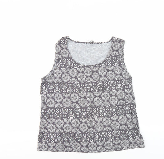 Laura Ashley Women's Grey Geometric Tank Top Size 18