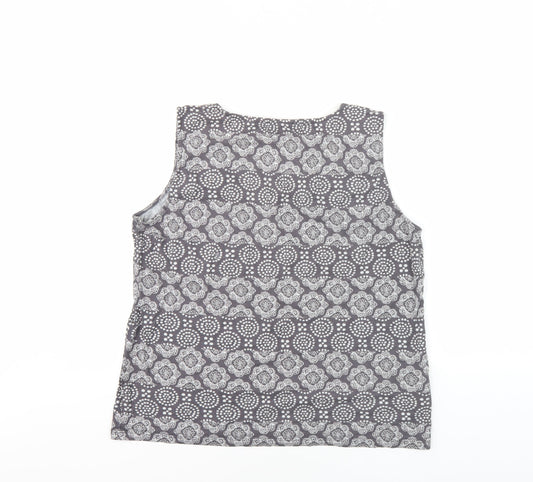 Laura Ashley Women's Grey Geometric Tank Top Size 18