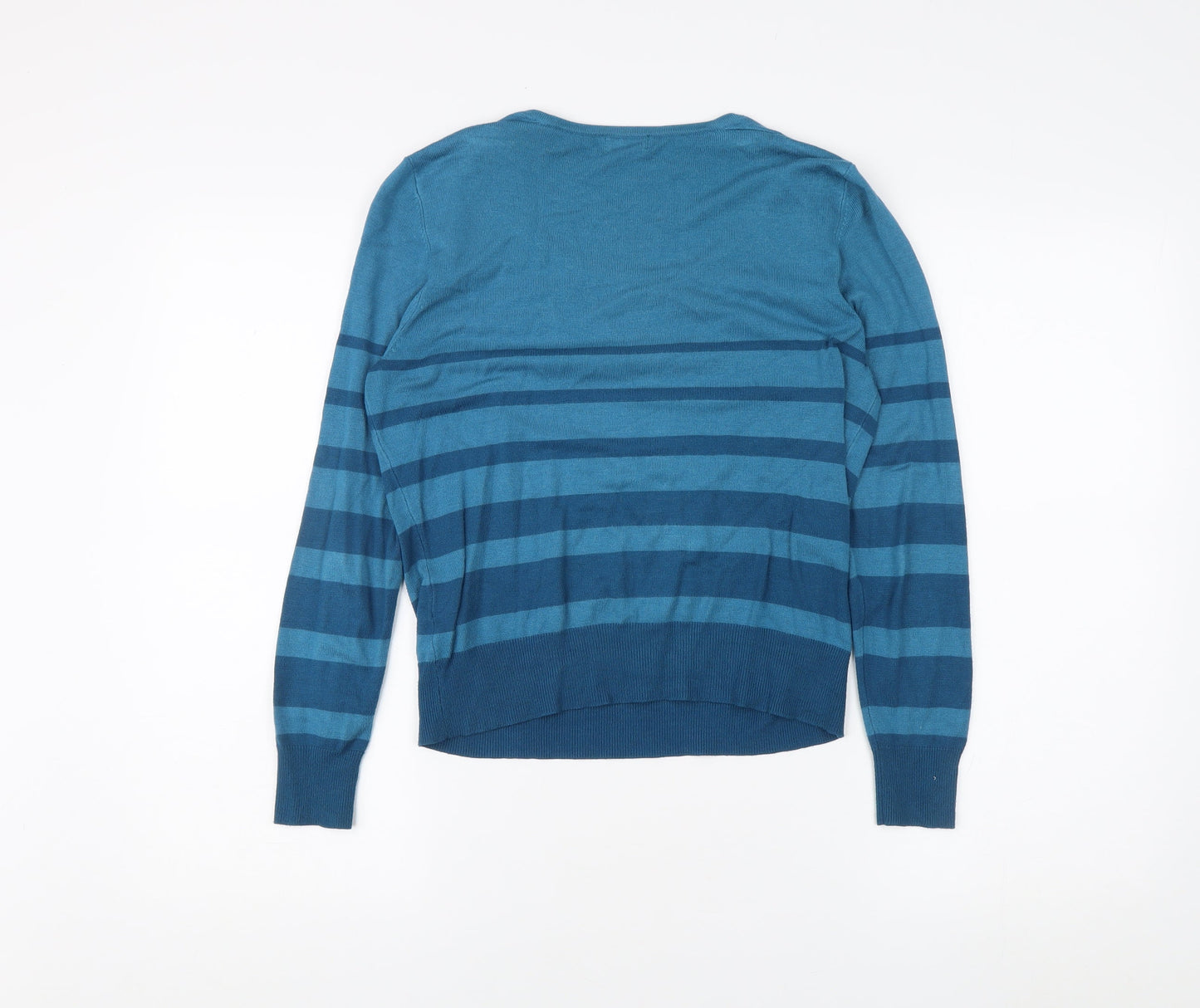 Minuet Petite Women's Blue Striped Pullover Jumper S