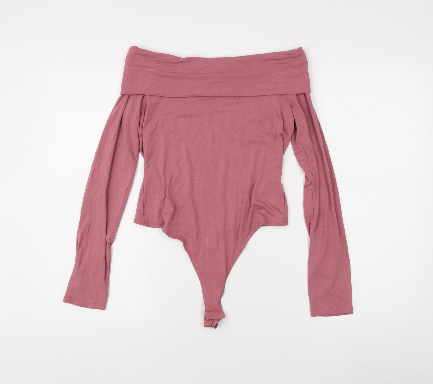 Asos Women's Pink Off Shoulder Long Sleeve Top, Size 12