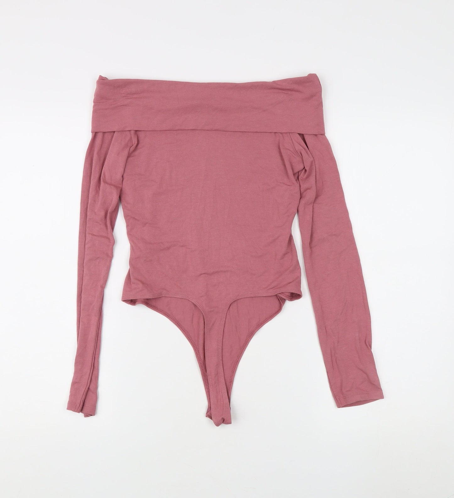 Asos Women's Pink Off Shoulder Long Sleeve Top, Size 12