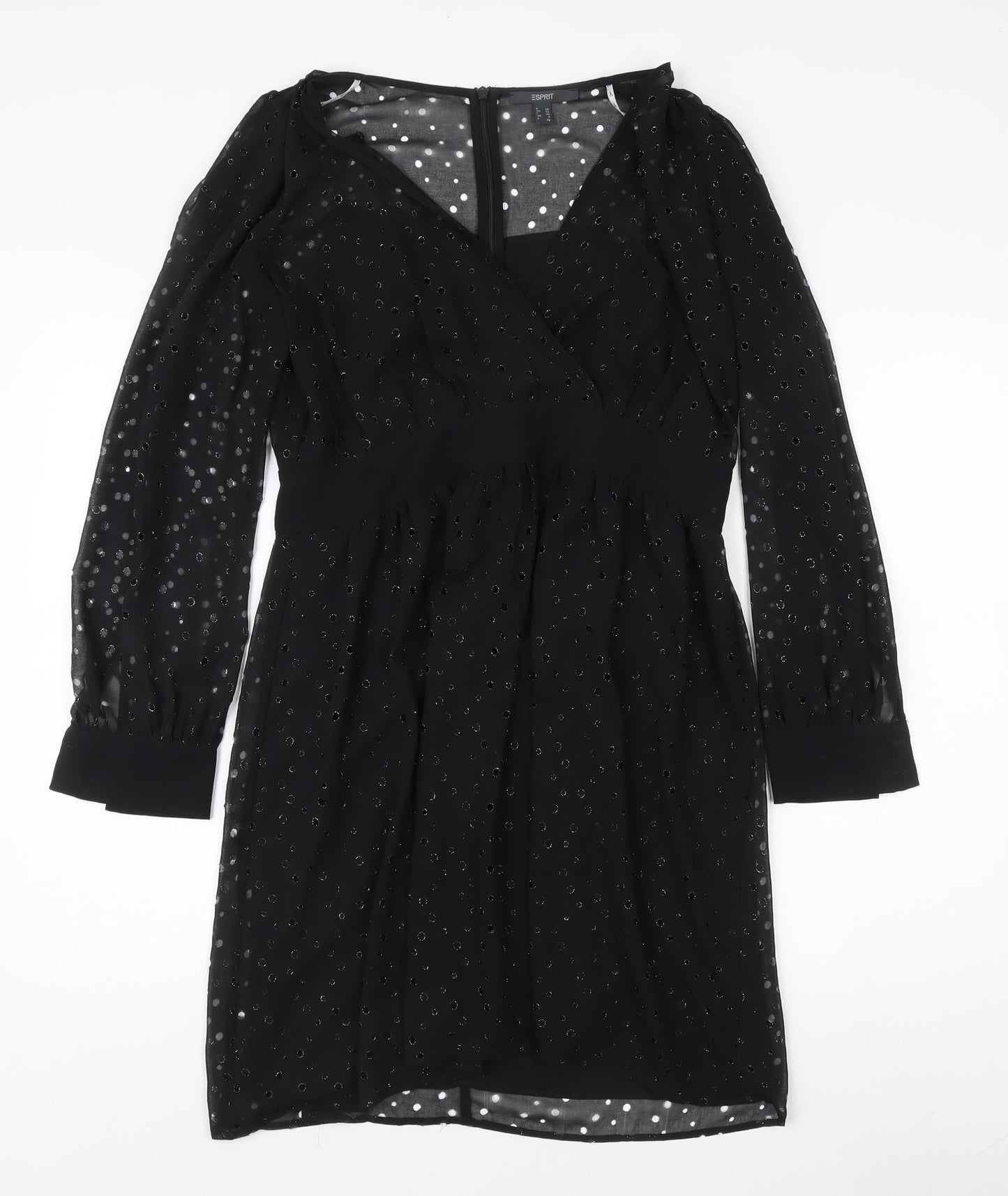 Esprit Women's Black Polka Dot Shift Dress Size 12