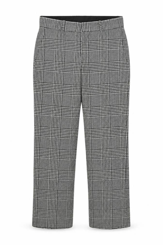 Front view of Zara Woman Black XS Trousers in Houndstooth
