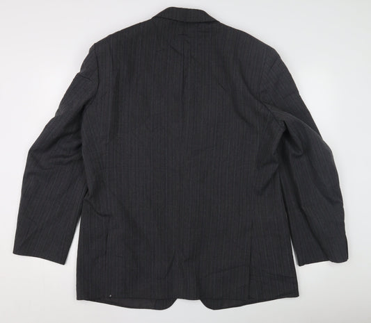 Marks and Spencer Men's Grey Striped Suit Jacket, 44R