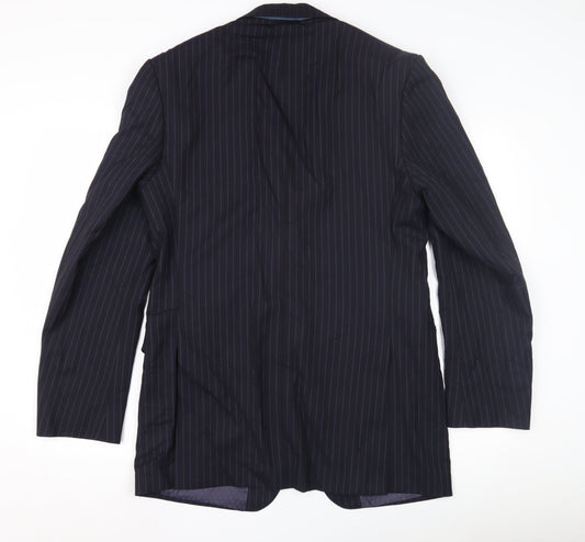 Marks and Spencer Men's Navy Striped Wool Suit Jacket 38L